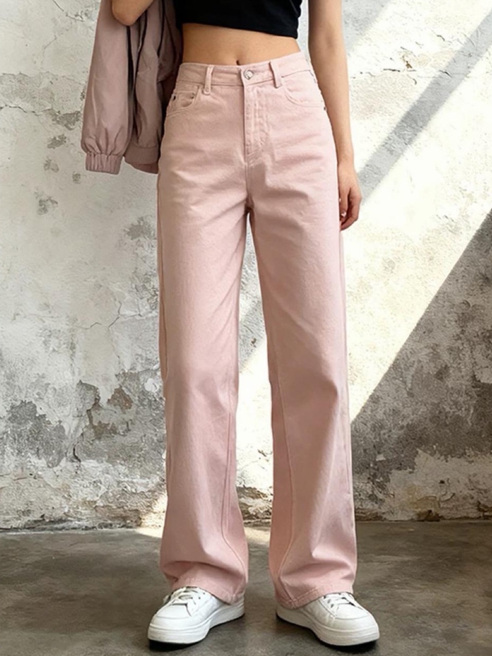 Zara Pastel Pink Wide-Leg Jeans Girlhoodcore 32”Inseam